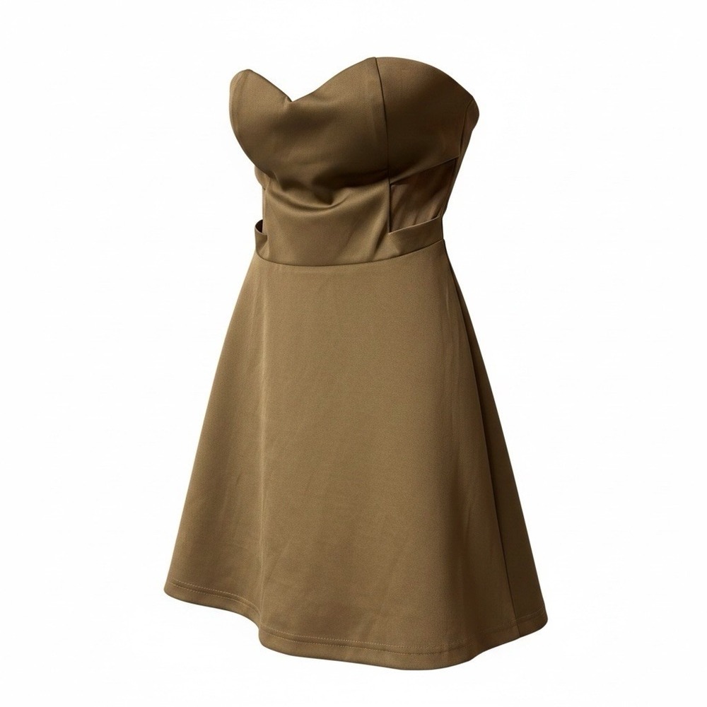 San Souci Mini Dress Women’s Size Medium Chocolate Brown Strapless Corset